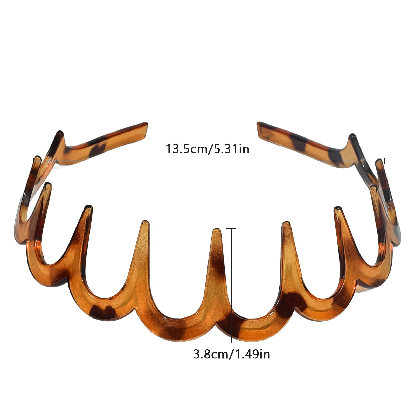 Black and tortoise shell zigzag comb headbands
