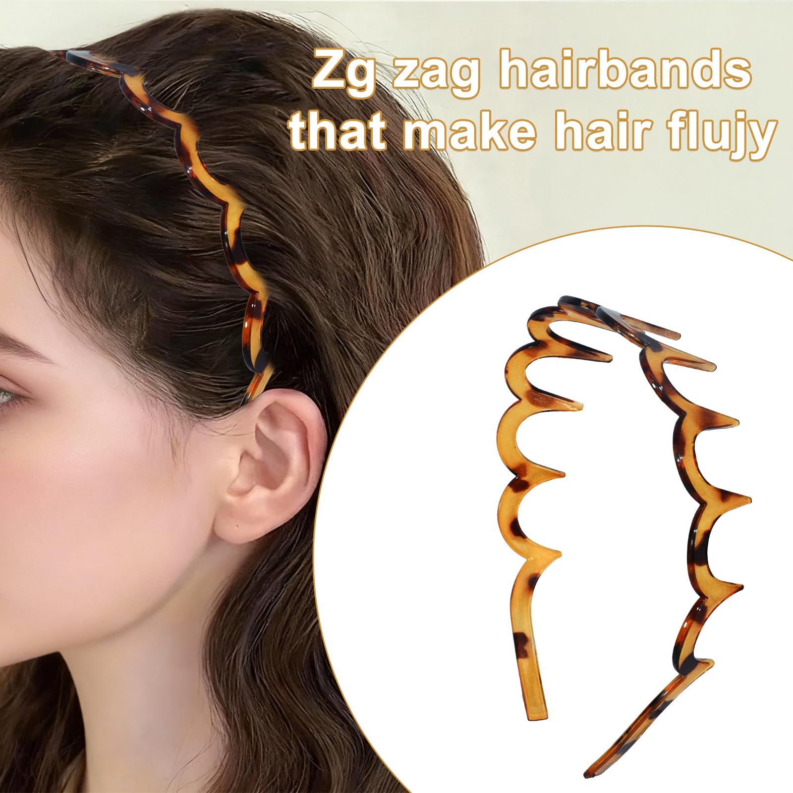 Model wearing Tosefes zigzag teeth headband