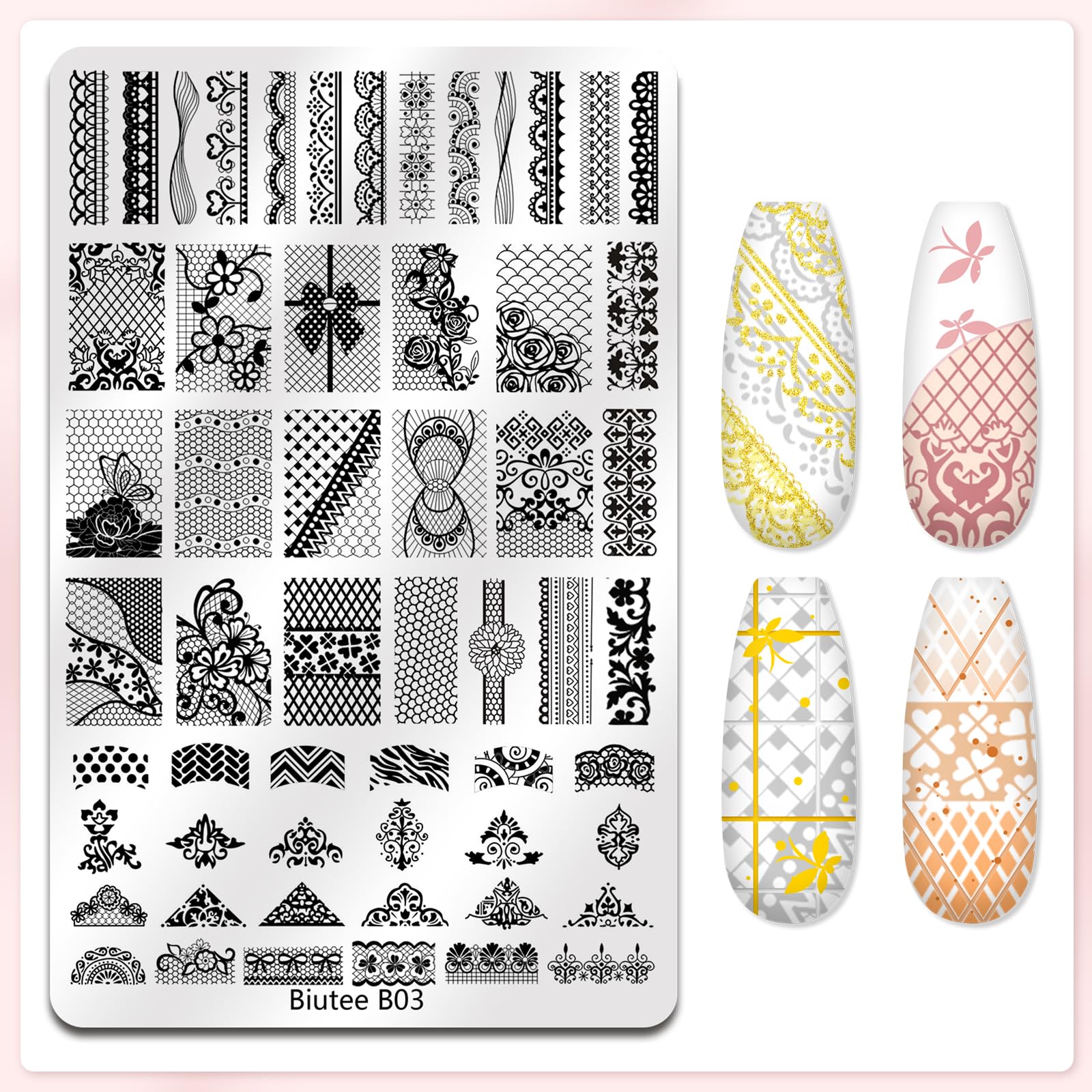 Biutee nail stamping plate 110 patterns collection layout
