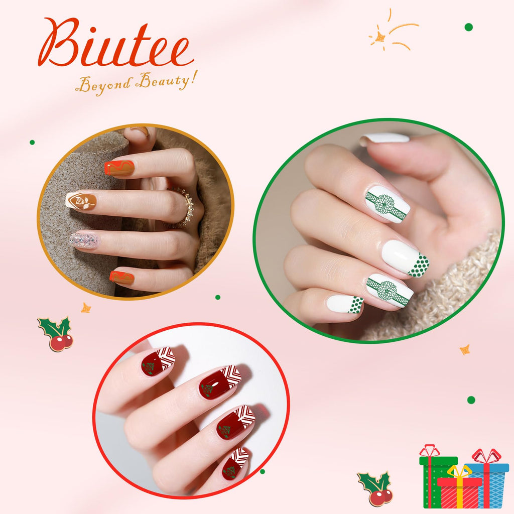 Floral and decorative nail stamping template designs from Biutee