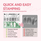 Nail art enthusiast using Born Pretty stamping plates and scraper