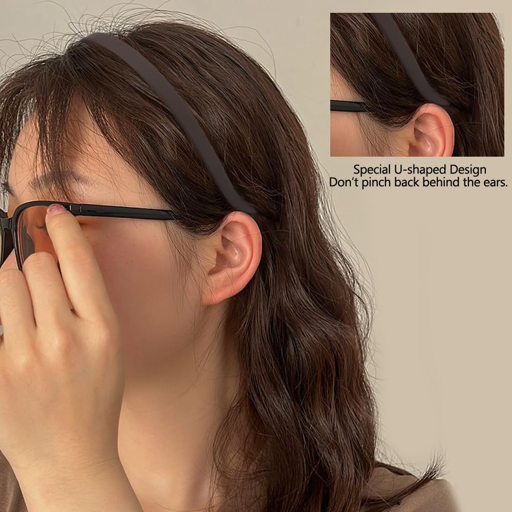 Side profile of U-shape headband designed to fit with eyeglasses