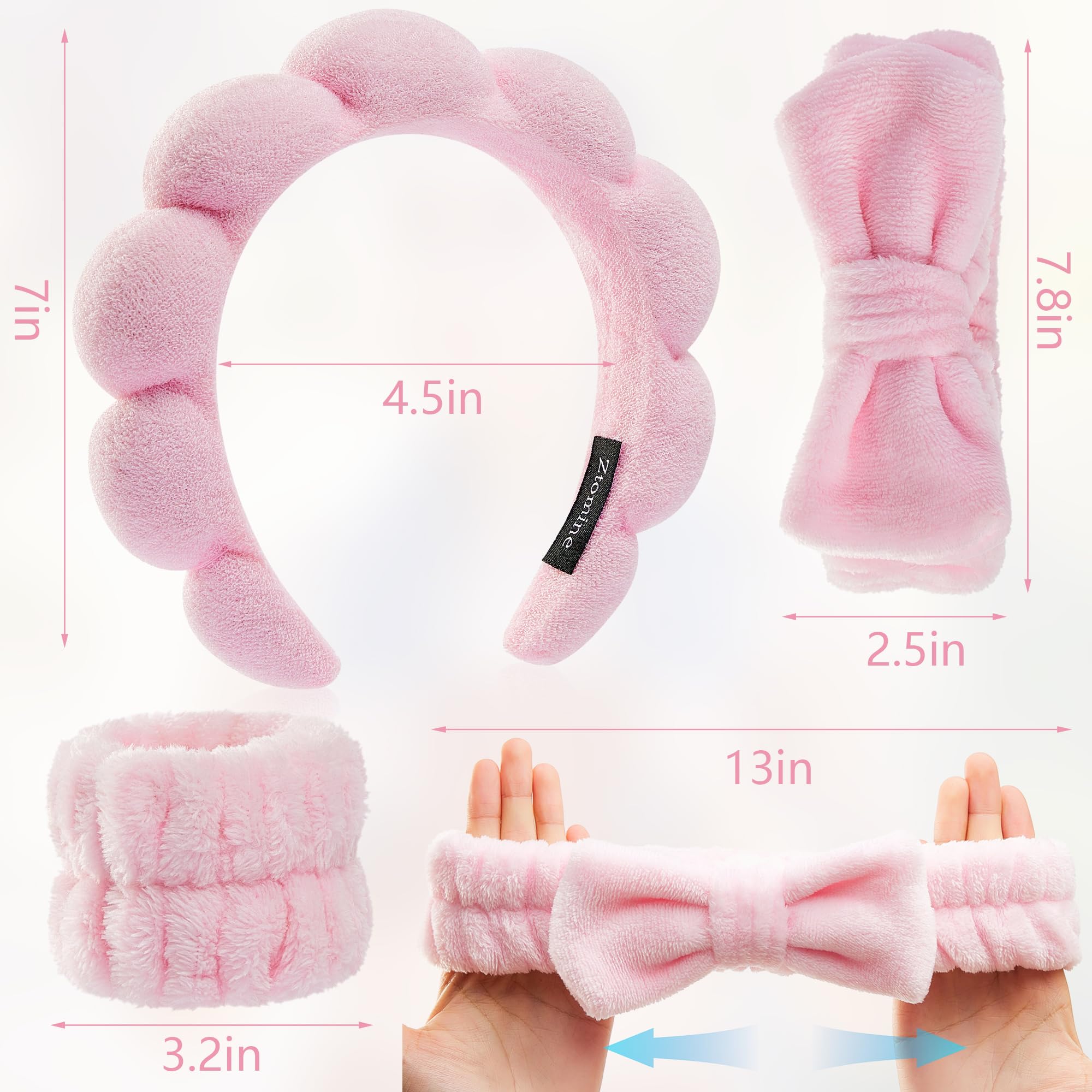 Woman using Ztomine plush headband for face washing