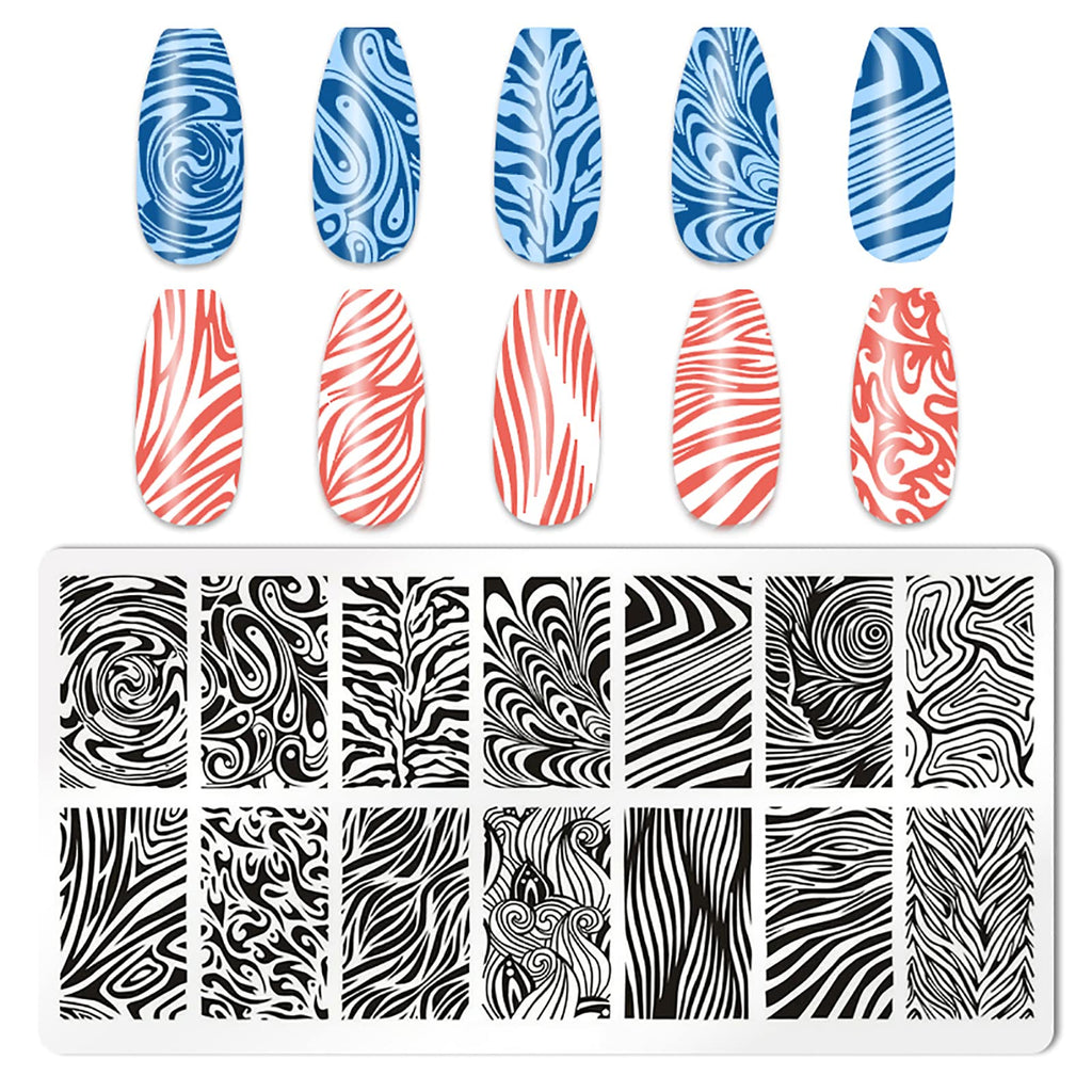 Stainless steel nail art plates with leopard patterns