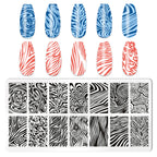 Stainless steel nail art plates with leopard patterns