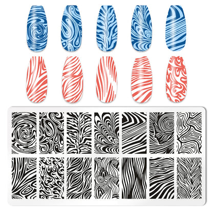Stainless steel nail art plates with leopard patterns