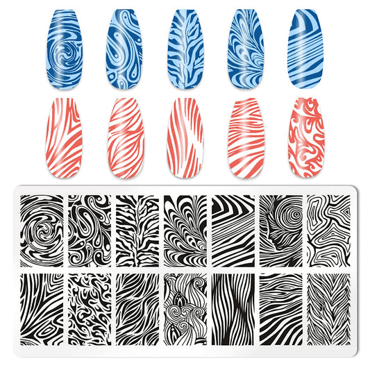Stainless steel nail art plates with leopard patterns