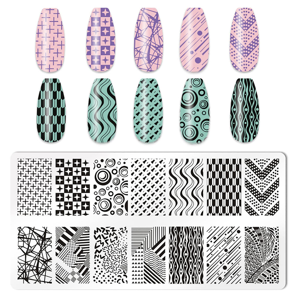 Close up of leopard print nail stamping stencil design