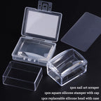 Close up of soft clear jelly silicone stamper head for nail art