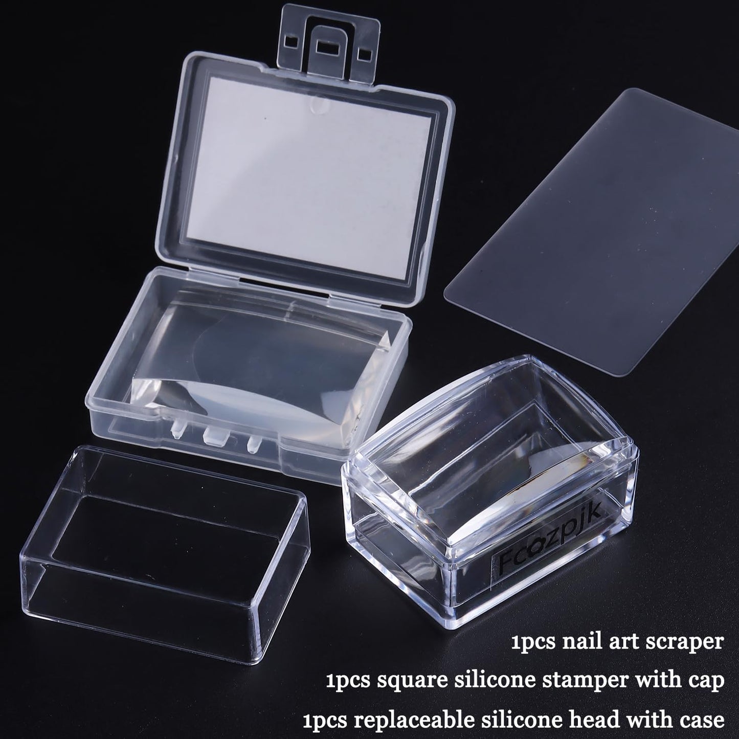Close up of soft clear jelly silicone stamper head for nail art