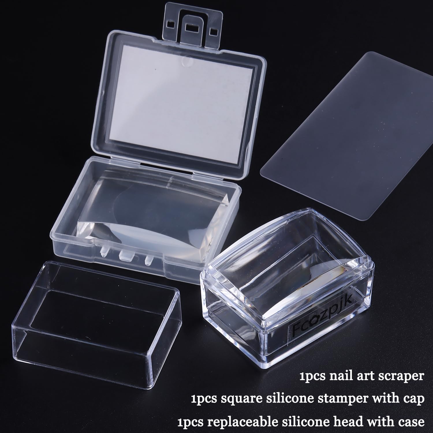 Close up of soft clear jelly silicone stamper head for nail art