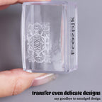 Using clear silicone stamper to apply white French tip polish