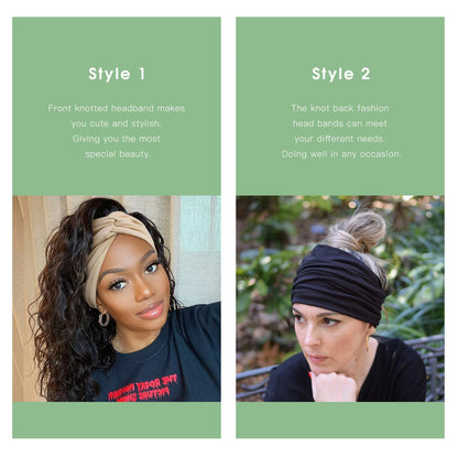 Six pack set of Tobeffect wide hair bands in different colors