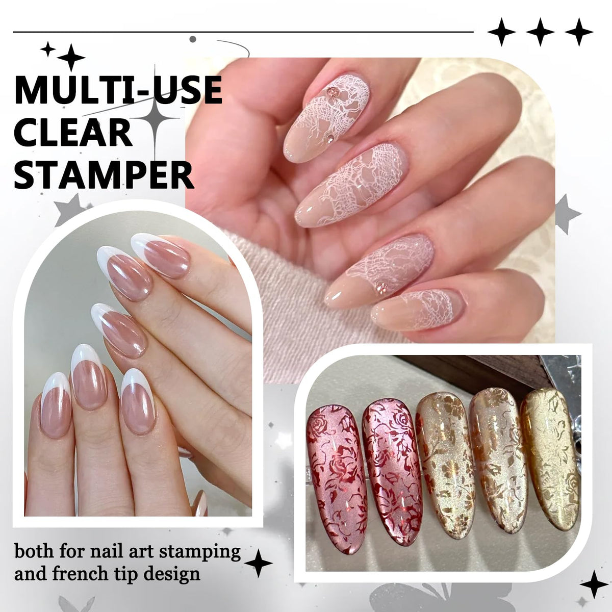 French tip manicure guide kit for home salon nail art