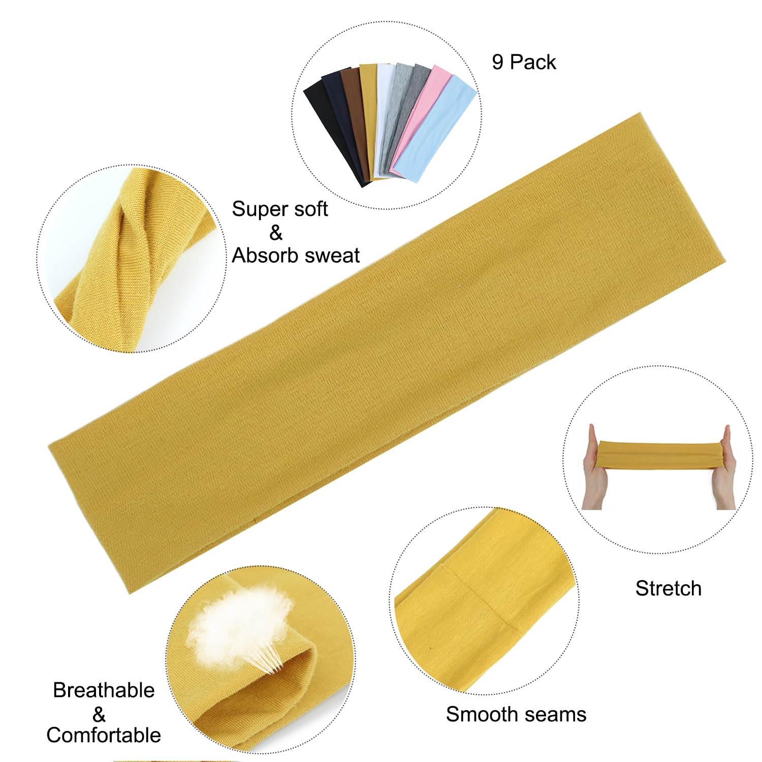 Side profile of Ainitops sports sweat band on model