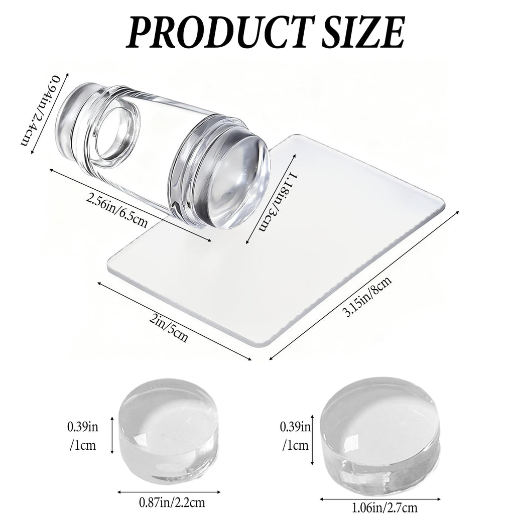 Double headed clear silicone nail stamper for DIY art