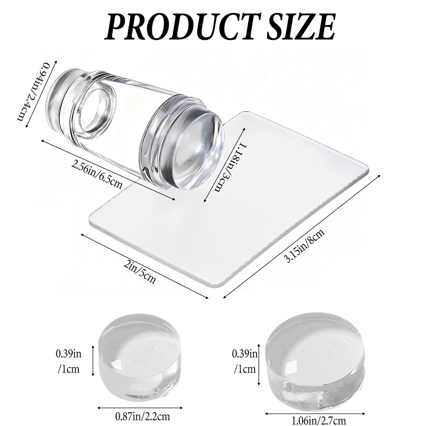 Double headed clear silicone nail stamper for DIY art