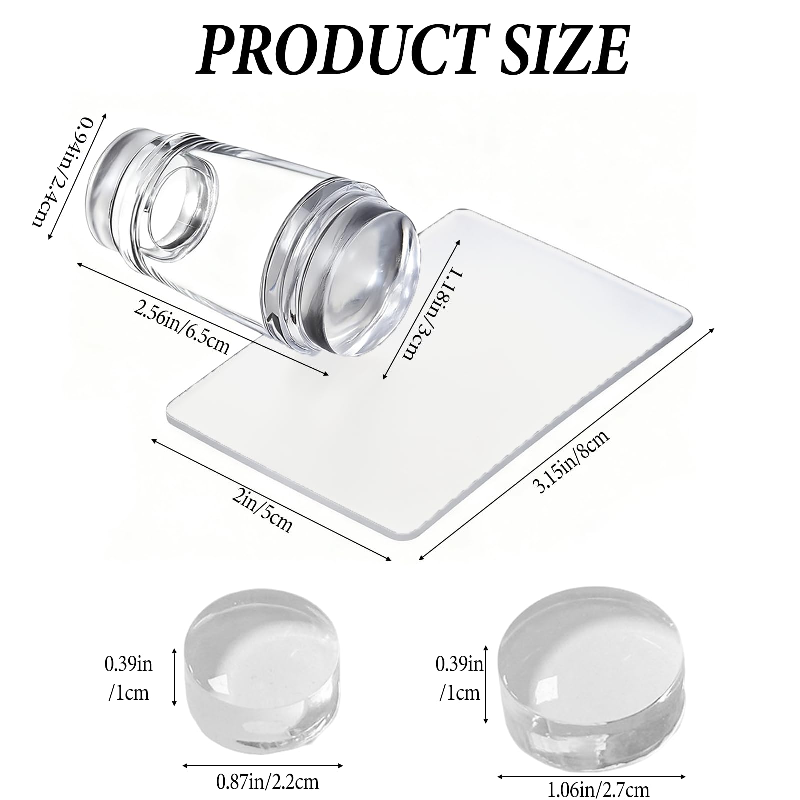 Double headed clear silicone nail stamper for DIY art