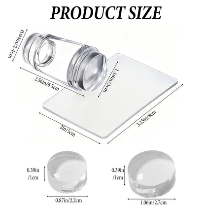 Double headed clear silicone nail stamper for DIY art