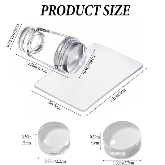 Double headed clear silicone nail stamper for DIY art