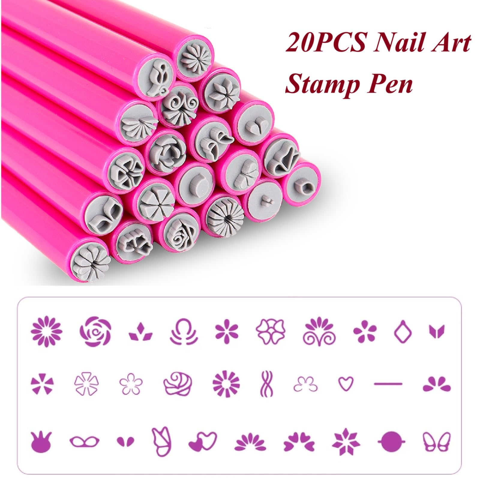 Asslye nail art kit showing flower and butterfly designs