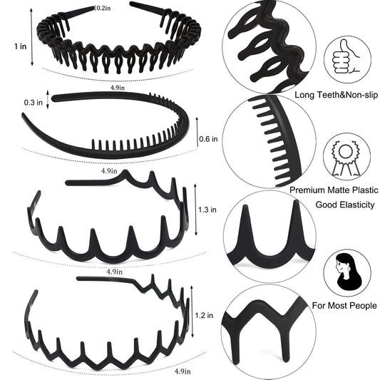 Close up of Ultimute matte black teeth headbands