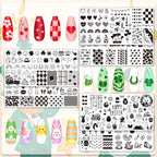 St. Patrick's Day shamrock patterns on nail stamping template