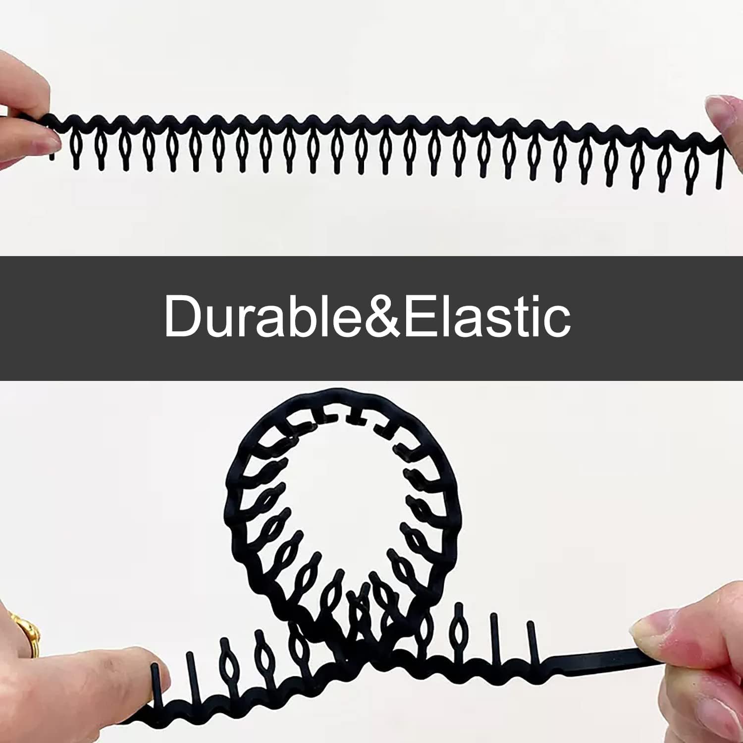 Matte black plastic headbands for men and women