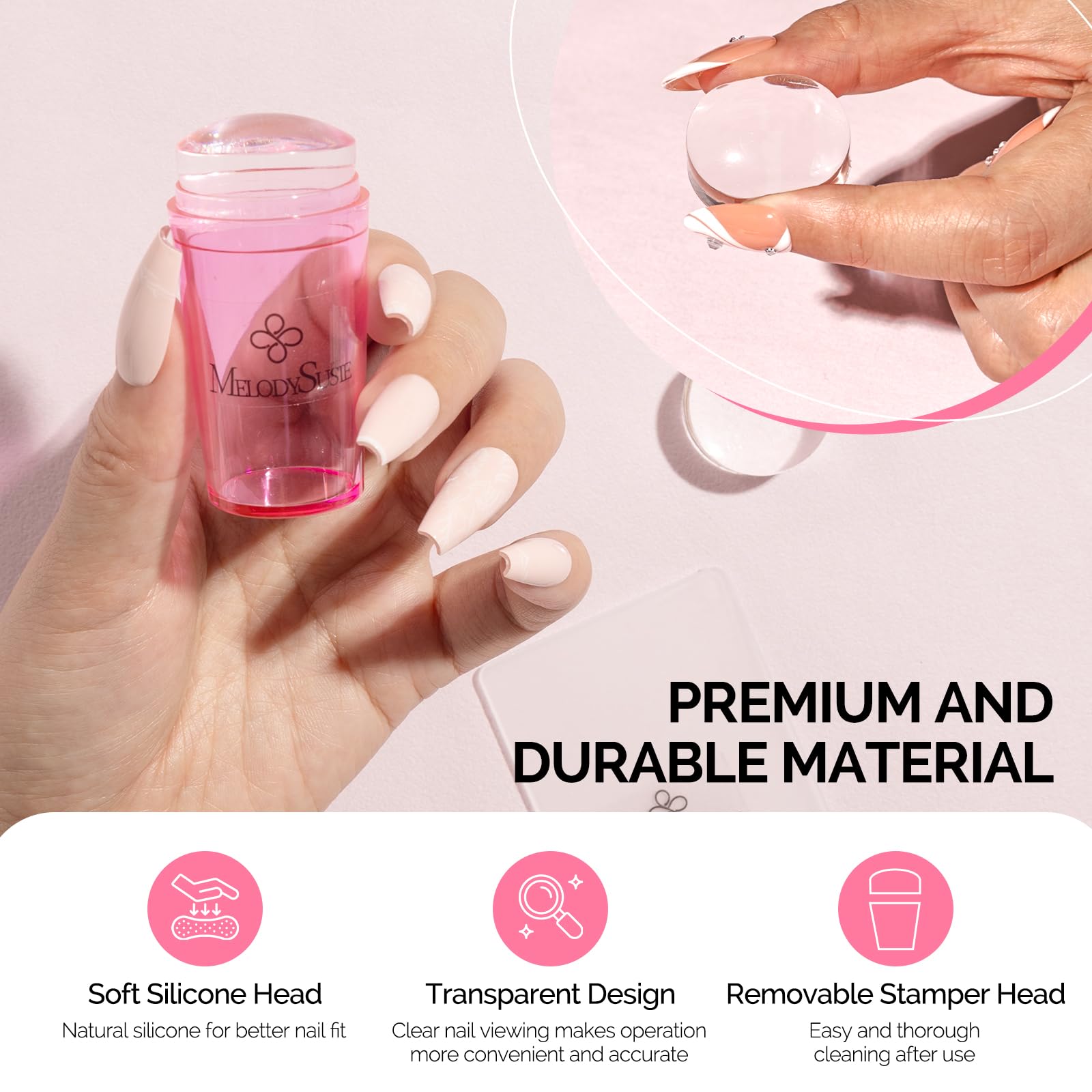 Detachable silicone jelly head for nail art