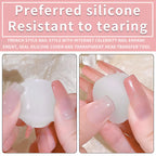 Close up of clear jelly stamper head for precise nail art