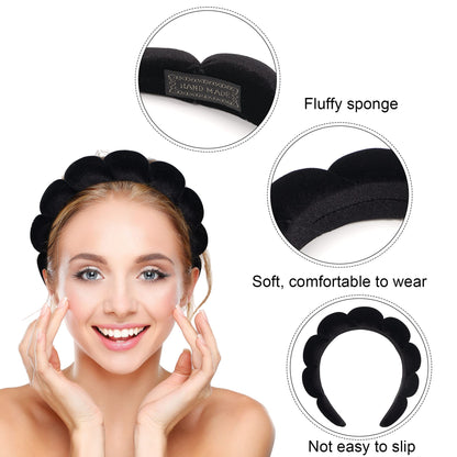 Soft puffy sponge Ayesha hairband for face washing