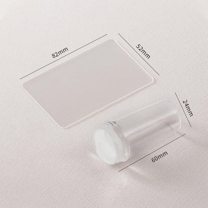 Two piece nail art stamper kit for home manicure setup