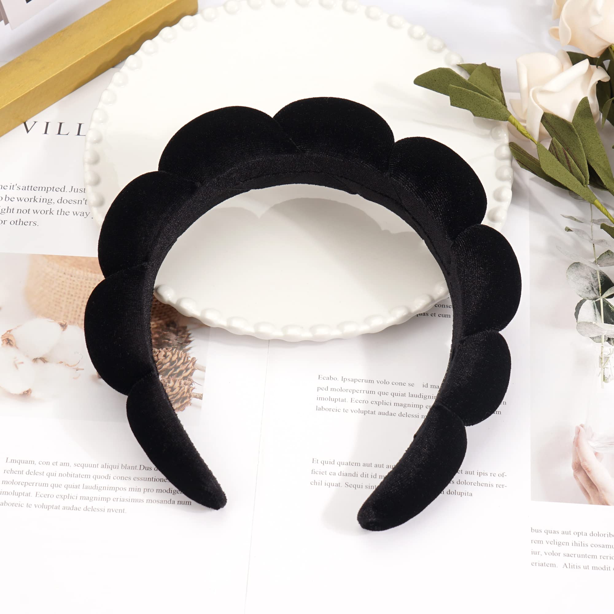 Side view of Ayesha spa headband demonstrating elasticity