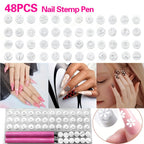 Close up of ergonomic pink nail art stamping pen