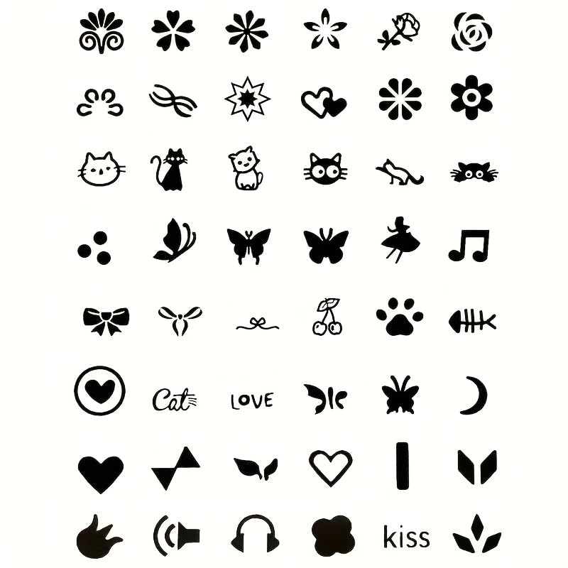Selection of floral and butterfly silicone nail stamp tips