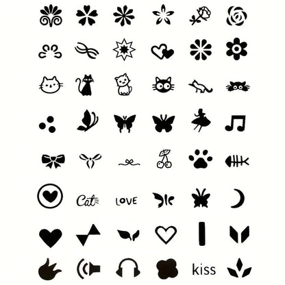 Selection of floral and butterfly silicone nail stamp tips