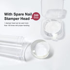 Close up of Sagebio transparent jelly stamper head