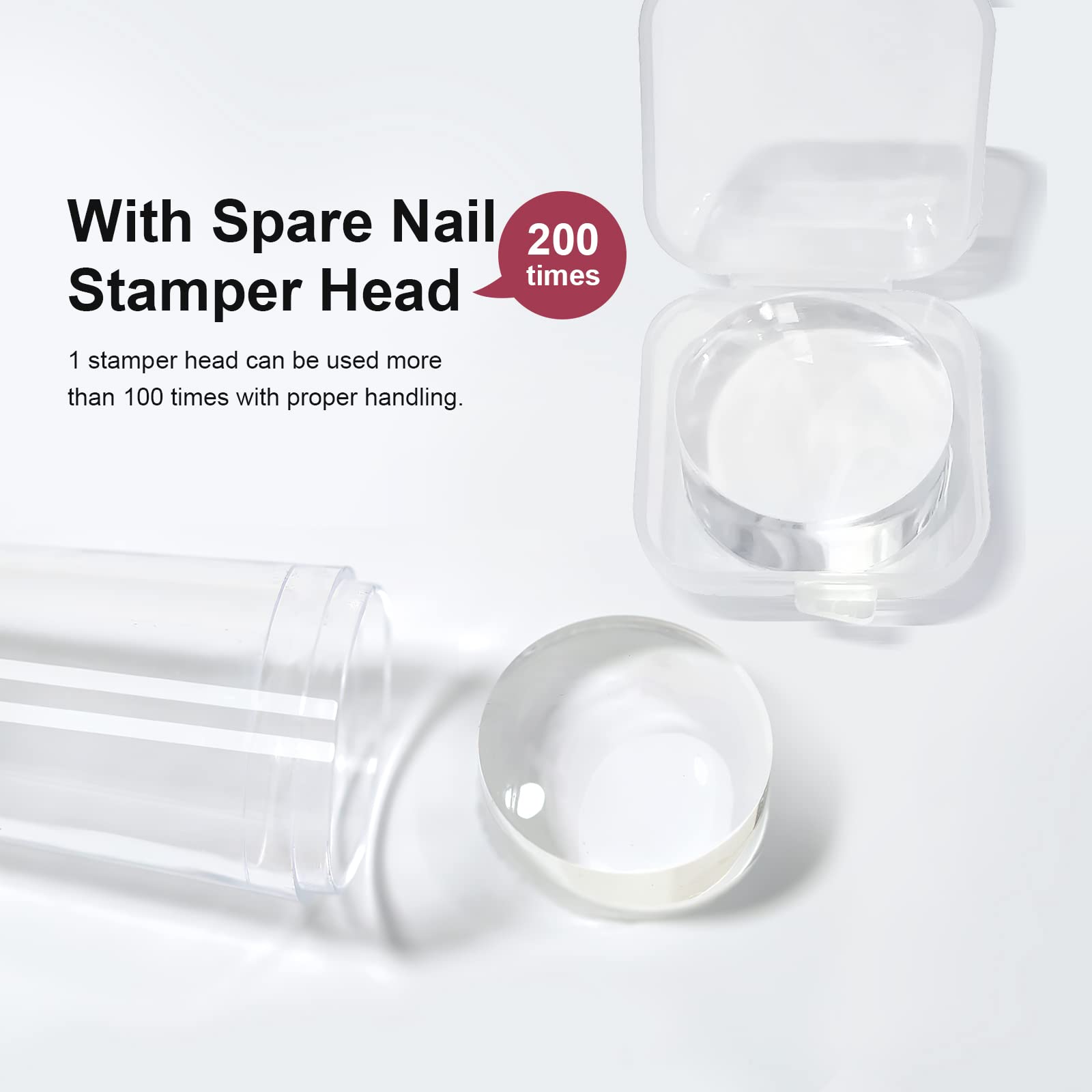 Close up of Sagebio transparent jelly stamper head