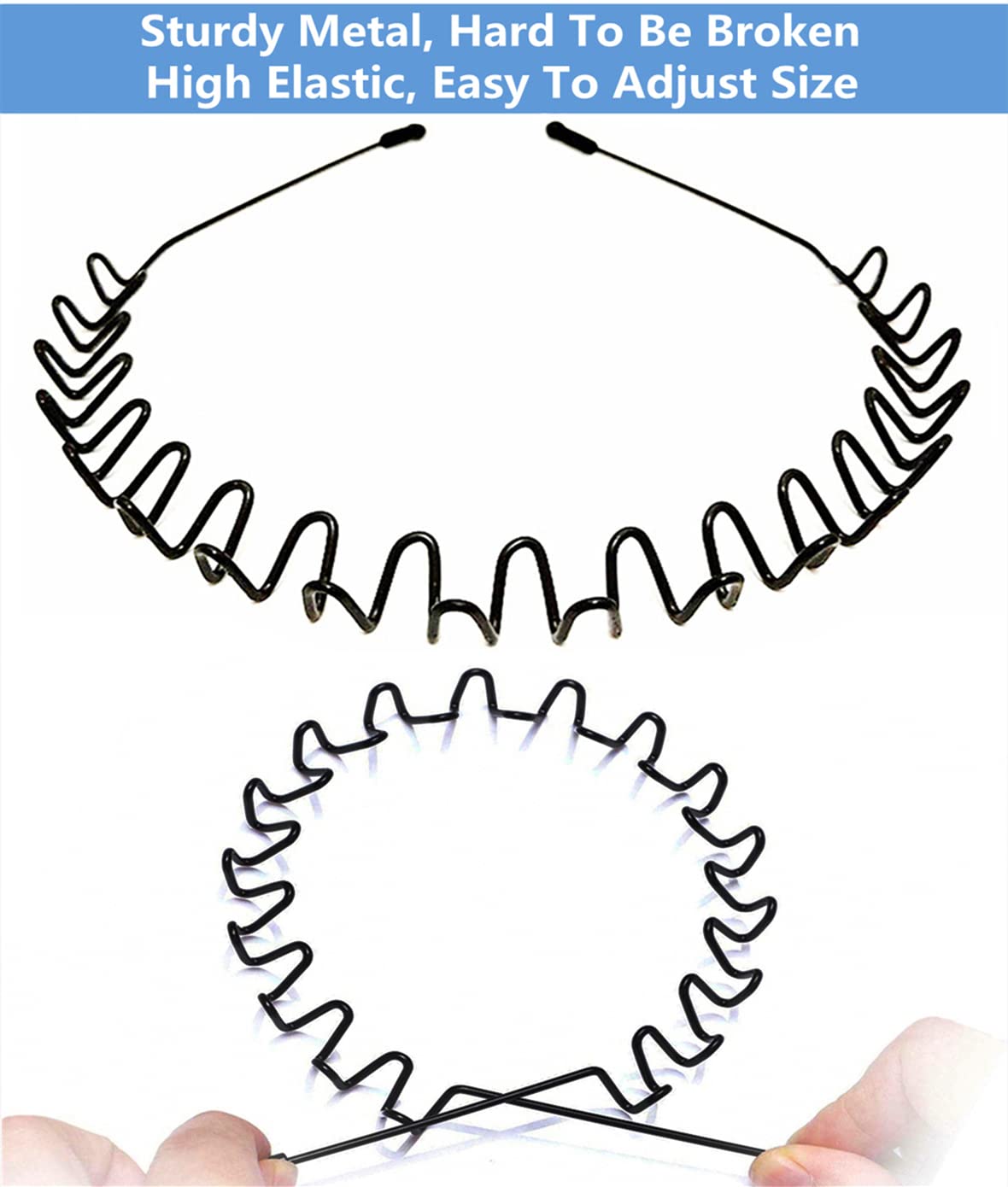 Unisex wavy spring headband on model head