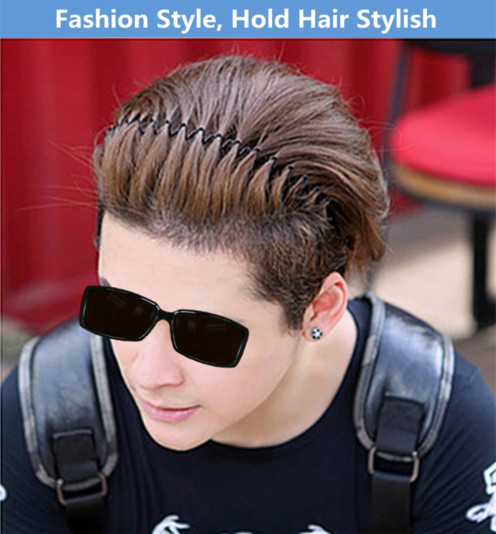 Black metal sports headband for men