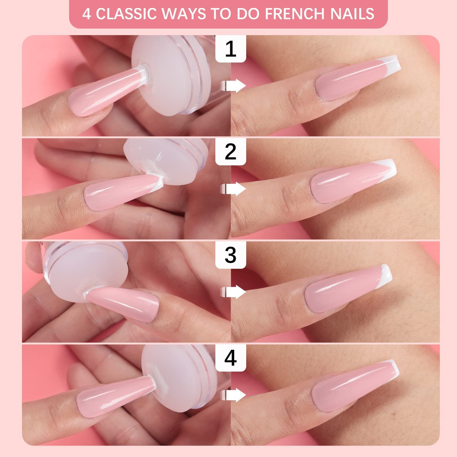 Using silicone stamper for French manicure application