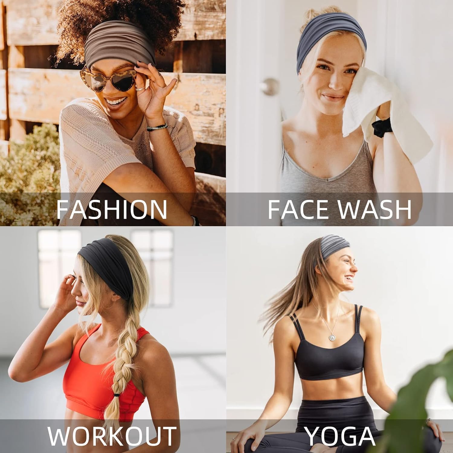 Huachi boho style yoga headbands variety pack