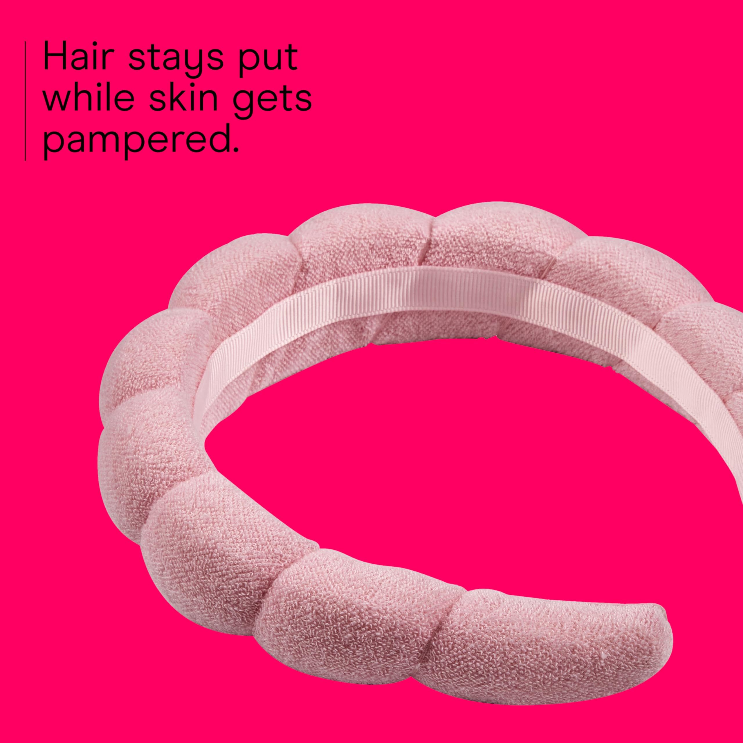 Conair spa headband showing soft terry cloth texture