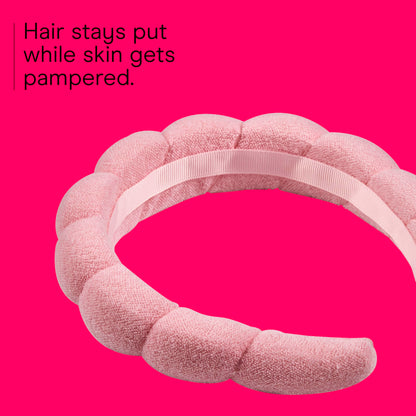Conair spa headband showing soft terry cloth texture