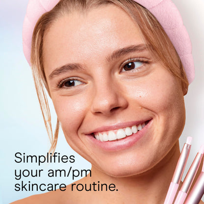 Conair spa headband being worn during daily makeup application