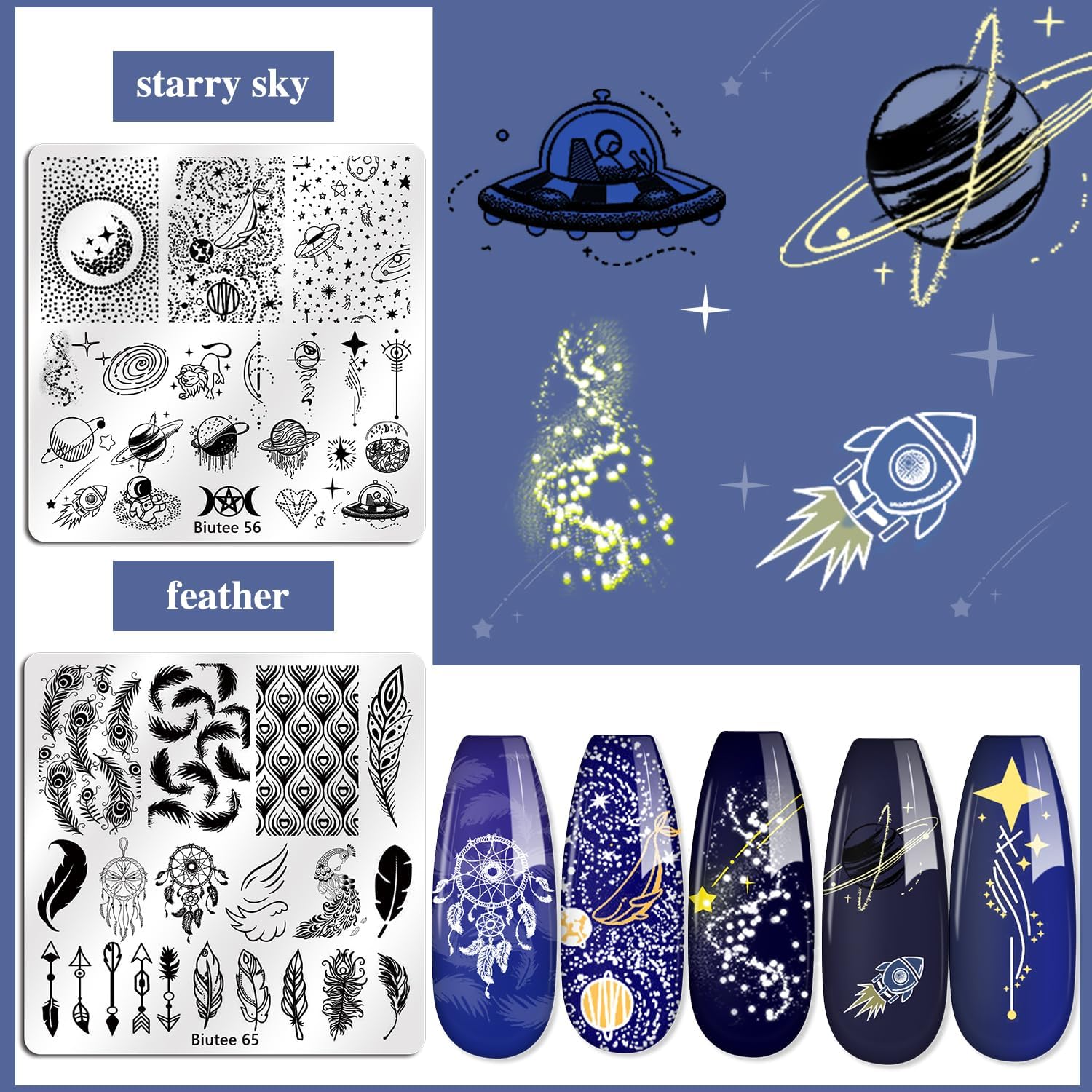 Biutee 8 piece stamping gel polish set for nail design