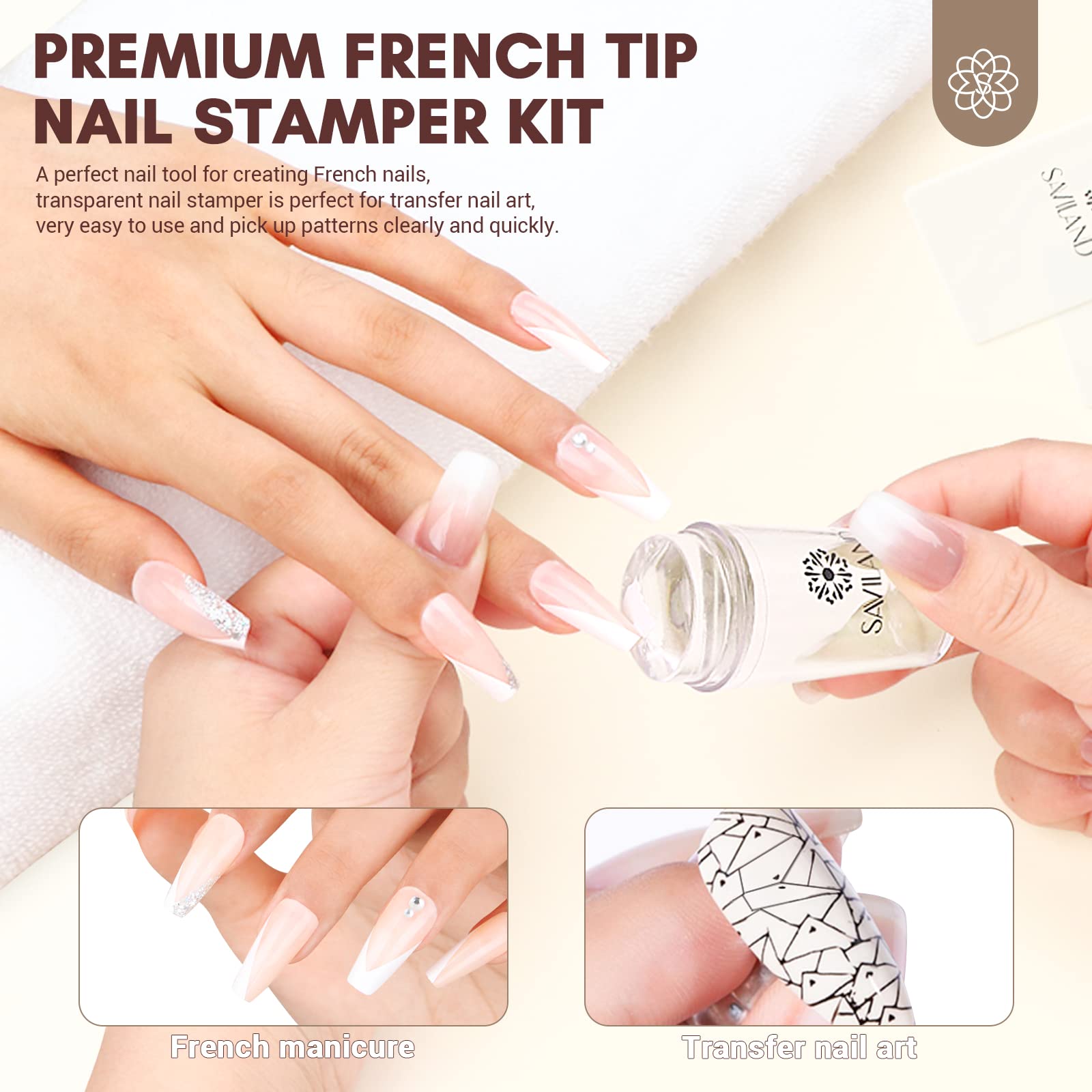 Clear silicone jelly nail stamper head close up