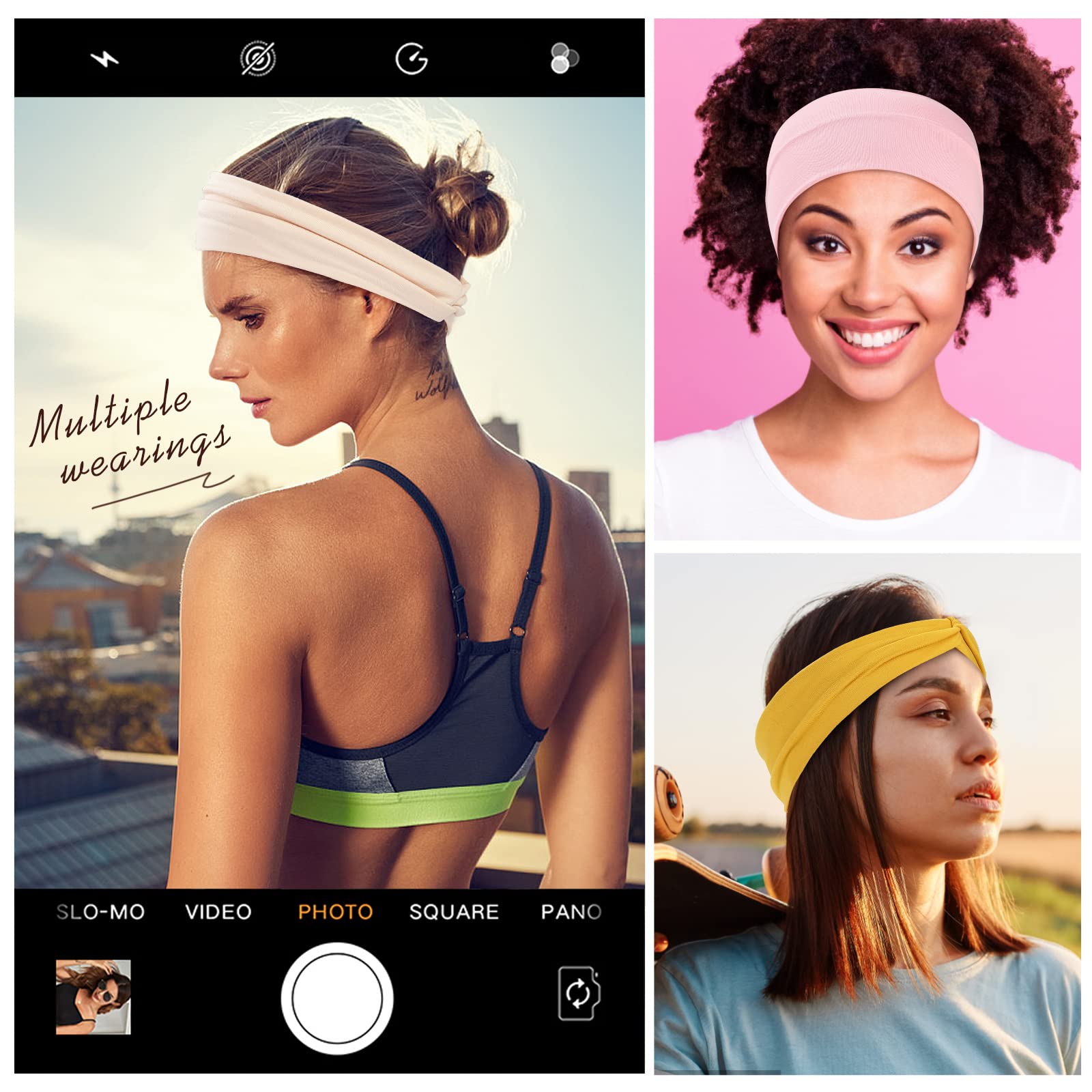 Comfortable breathable fabric texture of athletic headband