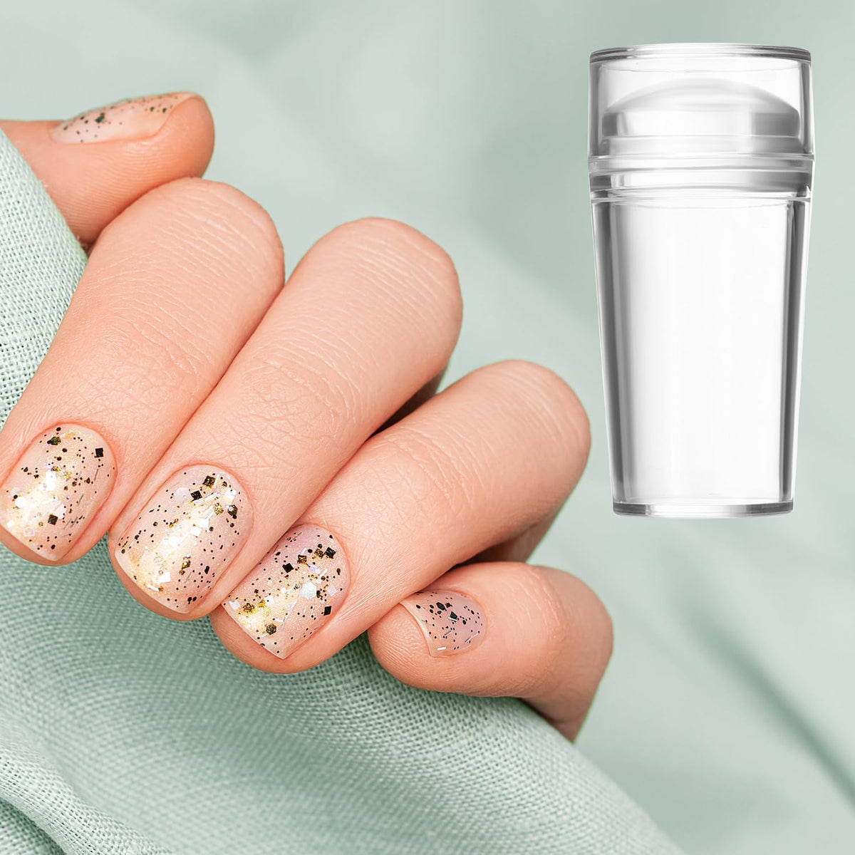 Soft silicone nail stamper head for precise nail art
