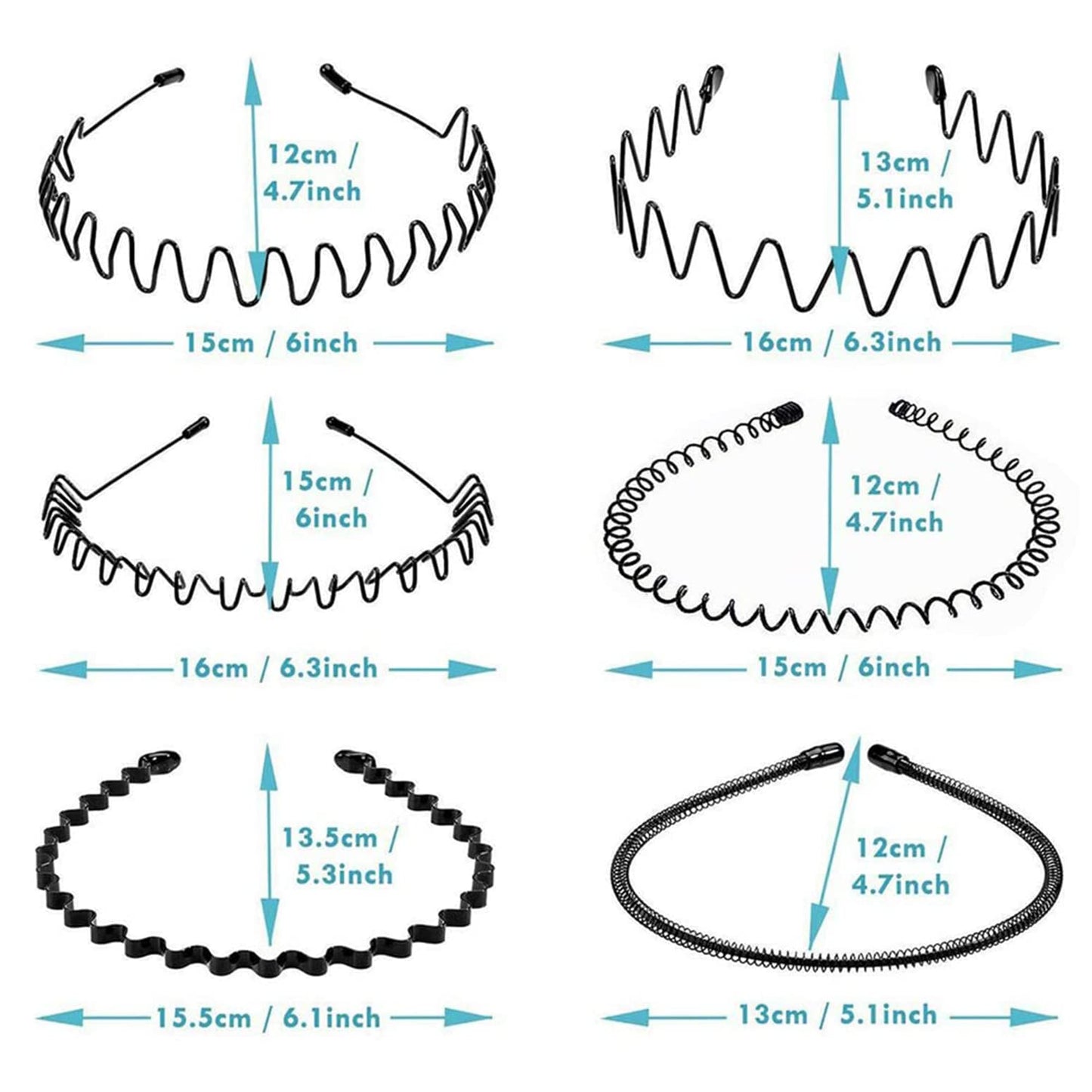 Close up of Kelubatu non-slip metal hair band teeth